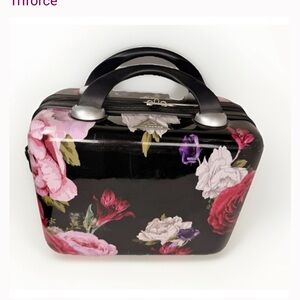 Triforce Black Floral Cosmetic Bag